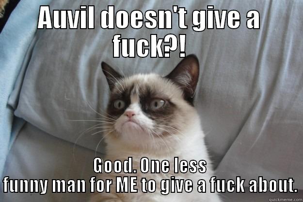 AUVIL DOESN'T GIVE A FUCK?! GOOD. ONE LESS FUNNY MAN FOR ME TO GIVE A FUCK ABOUT. Grumpy Cat