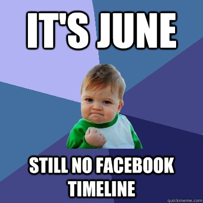 it's june still no facebook timeline  Success Kid