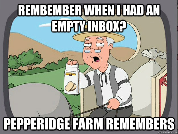 Rembember when I had an empty inbox? Pepperidge farm remembers  Pepperidge Farm Remembers