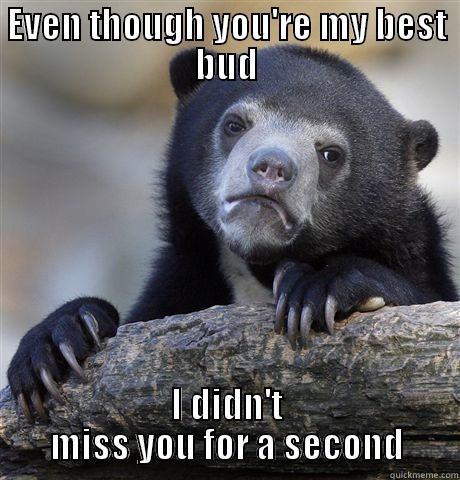 EVEN THOUGH YOU'RE MY BEST BUD I DIDN'T MISS YOU FOR A SECOND Confession Bear