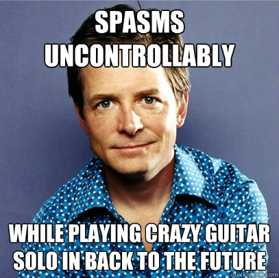 Spasms uncontrollably While playing crazy guitar solo in Back to the Future  Awesome Michael J Fox