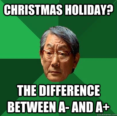 christmas holiday? the difference between a- and a+ - christmas holiday? the difference between a- and a+  High Expectations Asian Father