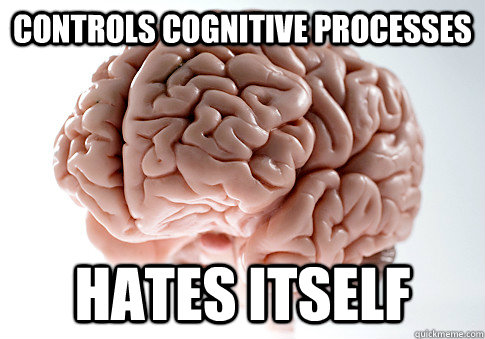 controls cognitive processes hates itself   Scumbag Brain