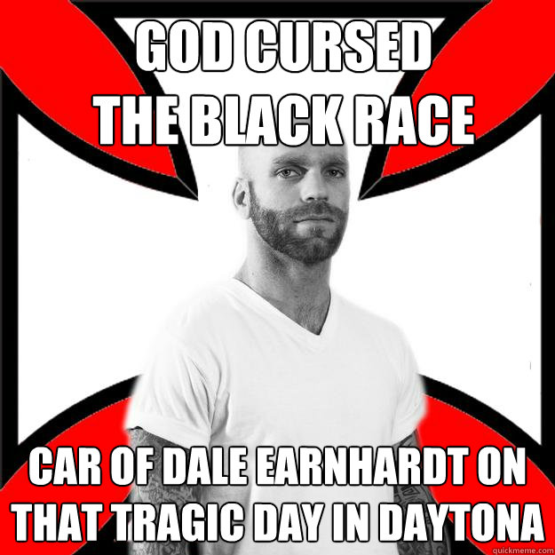 GOD CURSED
THE BLACK RACE CAR OF DALE EARNHARDT ON THAT TRAGIC DAY IN DAYTONA  