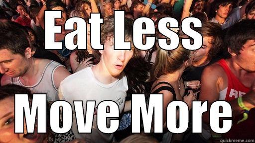 EAT LESS MOVE MORE Sudden Clarity Clarence