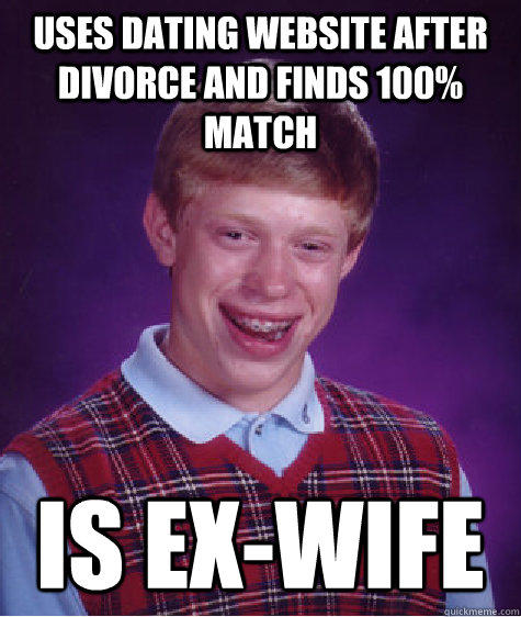 Uses dating website after divorce and finds 100% match is ex-wife  