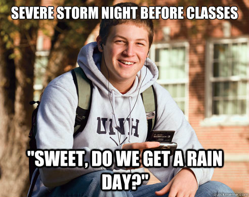 Severe storm night before classes 