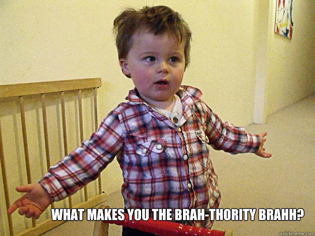 WHAT MAKES YOU THE BRAH-THORITY BRAHH? - WHAT MAKES YOU THE BRAH-THORITY BRAHH?  Come at me bro