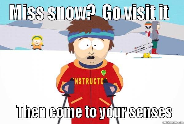 Winter Yuck - MISS SNOW?  GO VISIT IT     THEN COME TO YOUR SENSES Super Cool Ski Instructor