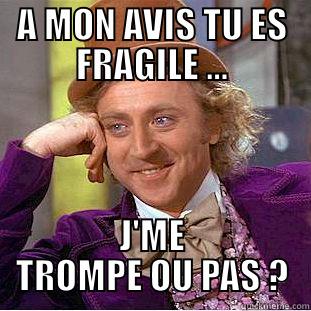 A MON AVIS TU ES FRAGILE ... J'ME TROMPE OU PAS ? Condescending Wonka