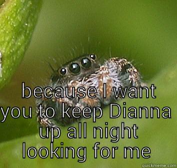   BECAUSE I WANT YOU TO KEEP DIANNA UP ALL NIGHT LOOKING FOR ME Misunderstood Spider