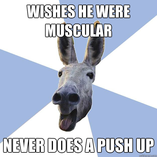 wishes he were muscular never does a push up  Jackass Boyfriend