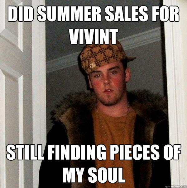 Did summer sales for vivint  Still finding pieces of my soul  Scumbag Steve