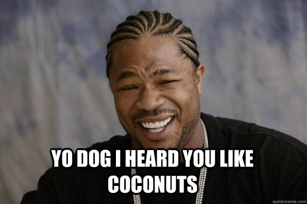  yo dog i heard you like coconuts  Xzibit meme