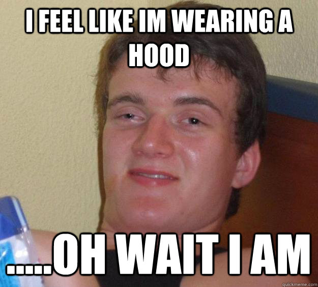 i feel like im wearing a hood .....oh wait i am  10 Guy