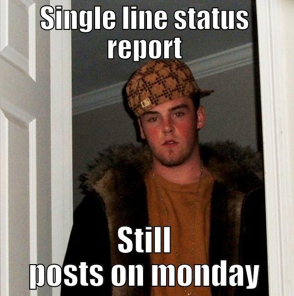 scumbagstatus report - SINGLE LINE STATUS REPORT STILL POSTS ON MONDAY Scumbag Steve