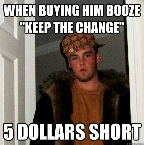 When buying him booze 