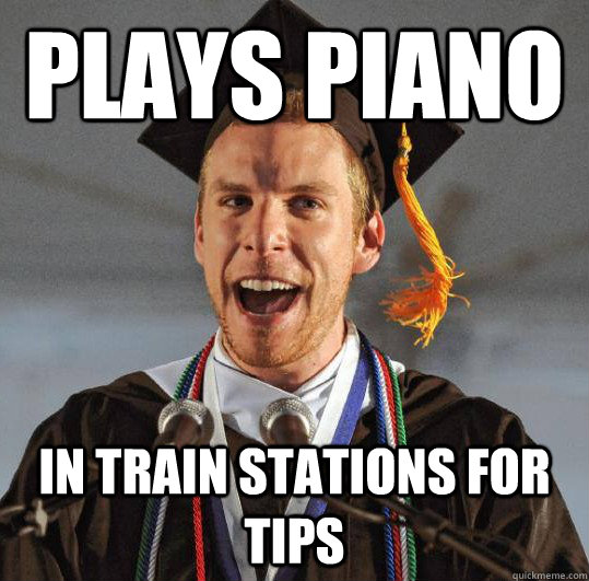 Plays piano In train stations for tips - Plays piano In train stations for tips  SuperGrad