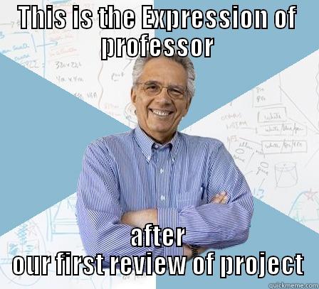 THIS IS THE EXPRESSION OF PROFESSOR AFTER OUR FIRST REVIEW OF PROJECT Engineering Professor