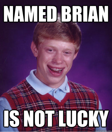 named brian is not lucky  Bad Luck Brian