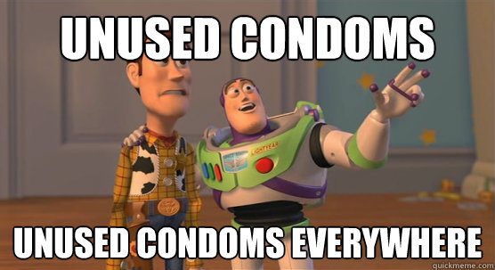 Unused Condoms Unused Condoms everywhere  Toy Story Everywhere