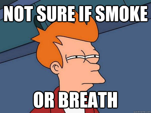 Not sure if smoke or breath  Futurama Fry