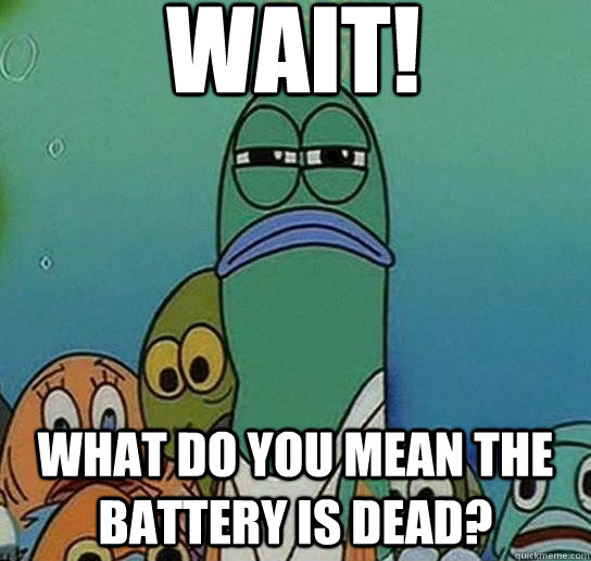 WAIT! what do you mean the battery is dead?  Serious fish SpongeBob