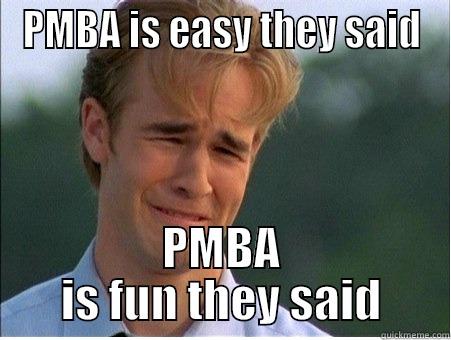 PMBA IS EASY THEY SAID PMBA IS FUN THEY SAID 1990s Problems