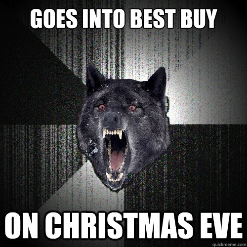 Goes into Best Buy On Christmas Eve  Insanity Wolf