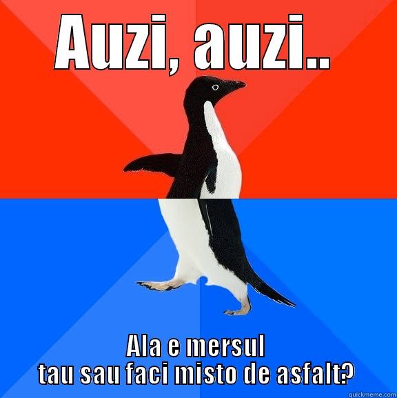 penguin  - AUZI, AUZI.. ALA E MERSUL TAU SAU FACI MISTO DE ASFALT? Socially Awesome Awkward Penguin