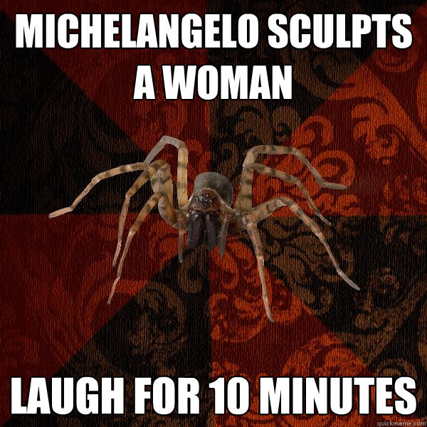 michelangelo sculpts a woman laugh for 10 minutes  