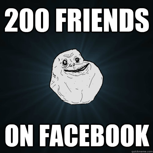 200 friends  on facebook  Forever Alone