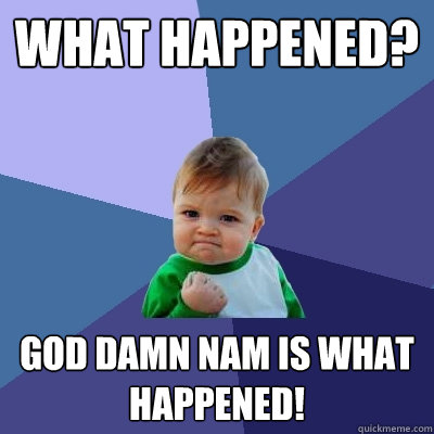 what happened? God damn Nam is what happened! - what happened? God damn Nam is what happened!  Success Kid