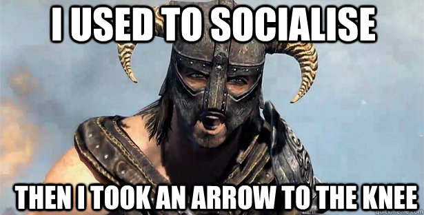 I Used to Socialise Then i took an arrow to the knee  skyrim