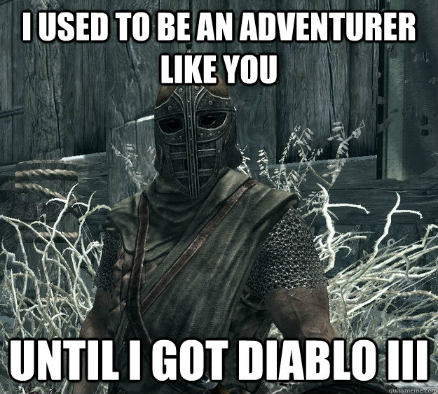 I used to be an adventurer like you until I got Diablo III  Skyrim Guard