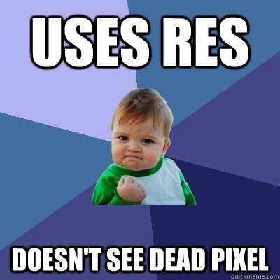 Uses RES Doesn't see dead pixel  Success Kid