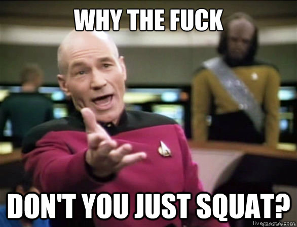 WHY THE FUCK DON'T YOU JUST SQUAT?  Annoyed Picard HD