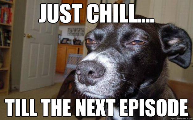 just chill.... till the next episode  Skeptical Mutt