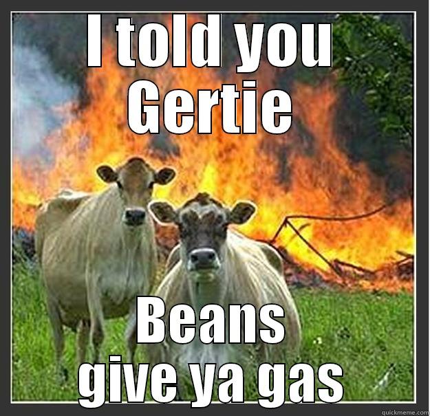 Moo Beans - I TOLD YOU GERTIE BEANS GIVE YA GAS Evil cows