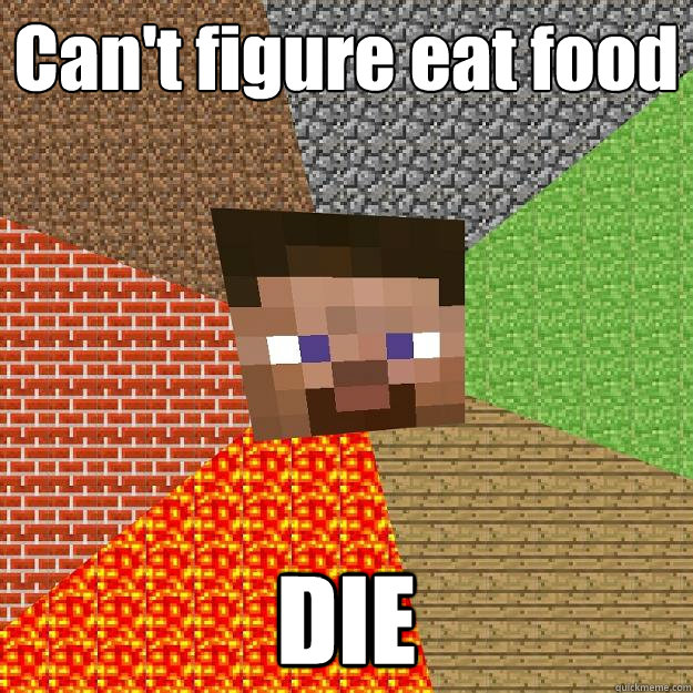 Can't figure eat food DIE - Can't figure eat food DIE  Minecraft