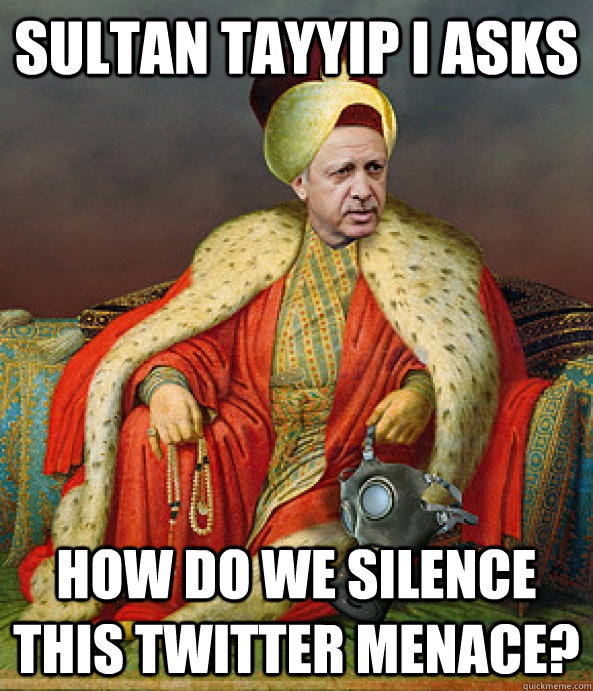 Sultan Tayyip I asks How do we silence this twitter menace?  