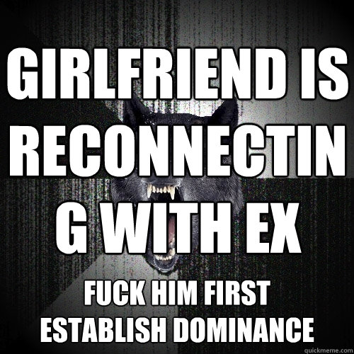 girlfriend is reconnecting with ex fuck him first      establish dominance  Insanity Wolf