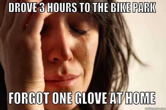 I hate it when that happens! - DROVE 3 HOURS TO THE BIKE PARK FORGOT ONE GLOVE AT HOME First World Problems