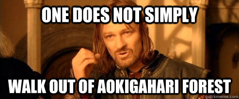 One does not simply Walk out of Aokigahari forest  One Does Not Simply