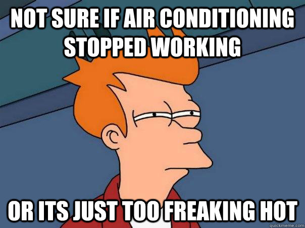 Not sure if air conditioning stopped working or its just too freaking hot  Futurama Fry