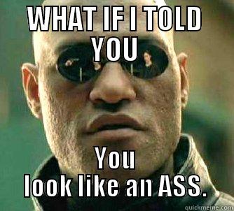 WHAT IF I TOLD YOU YOU LOOK LIKE AN ASS. Matrix Morpheus