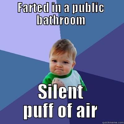 Farted in a public bathroom - FARTED IN A PUBLIC BATHROOM SILENT PUFF OF AIR Success Kid