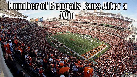 Bengals F'real - NUMBER OF BENGALS FANS AFTER A WIN  Misc