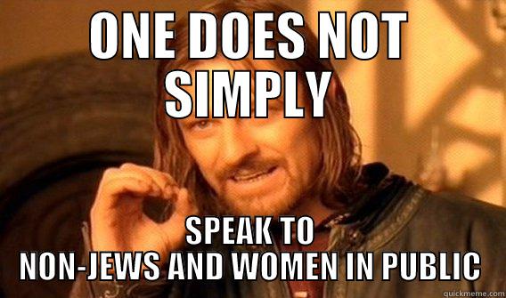 ONE DOES NOT SIMPLY SPEAK TO NON-JEWS AND WOMEN IN PUBLIC One Does Not Simply