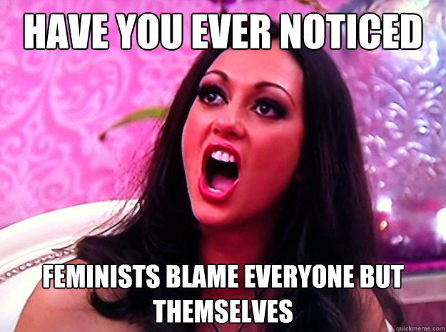 have you ever noticed feminists blame everyone but themselves  Feminist Nazi